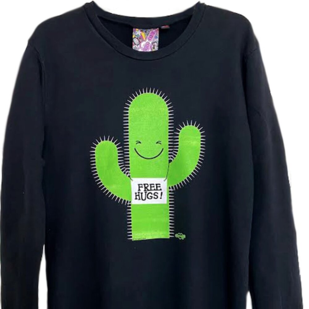 Brand New NewBreed Girl FREE HUGS Cactus Fleece Pullover ( slight print flaw)